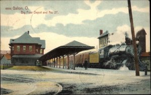 Galion OH Big Four RR Train Depot Station CLEVE&ST.LOUIS RPO Fancy Cancel PC