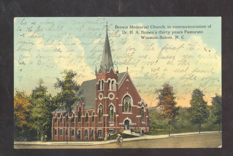 Winston Salem North Carolina NC Brown Memorial Church Vintage Postcard