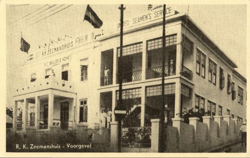 curacao, WILLEMSTAD, Roman Catholic Sailor's Home, Facade (1950s) Postcard