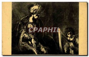 Old Postcard Rembrandt Van Rijn Rembrandt Harmensz Saul and David