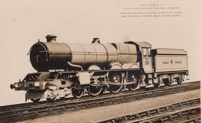 GWR King George V Swindon Built Antique Train Real Photo Postcard