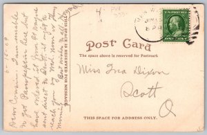 Park Fountain Van Wert Wob Note 1909 Postcard