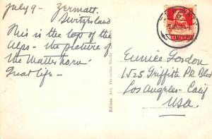 Switzerland Old Vintage Antique Post Card Zermatt et le Cervin 1930