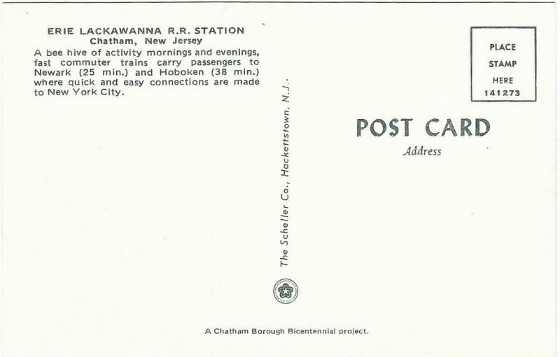Chatham NJ Erie-Lackawanna Railroad Station 1970s Postcard