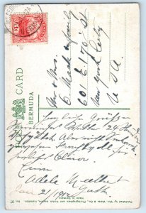 Bermuda Postcard Ship Sailing in River Bridge at Norwood c1910 Antique