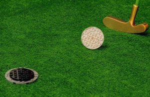 Golf Club Sports Golfing Putting Course Toy Lego Model Postcard