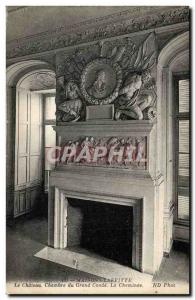 Maisons Laffitte Old Postcard Grand Chamber castle Conde fireplace