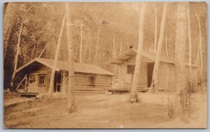 Jackman Maine 1926 RPPC Real Photo Postcard Cabins At Attean Lake