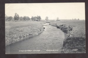 RPPC SHELDON IOWA COUNTRY CLUB GOLF COURSE VINTAGE REAL PHOTO POSTCARD