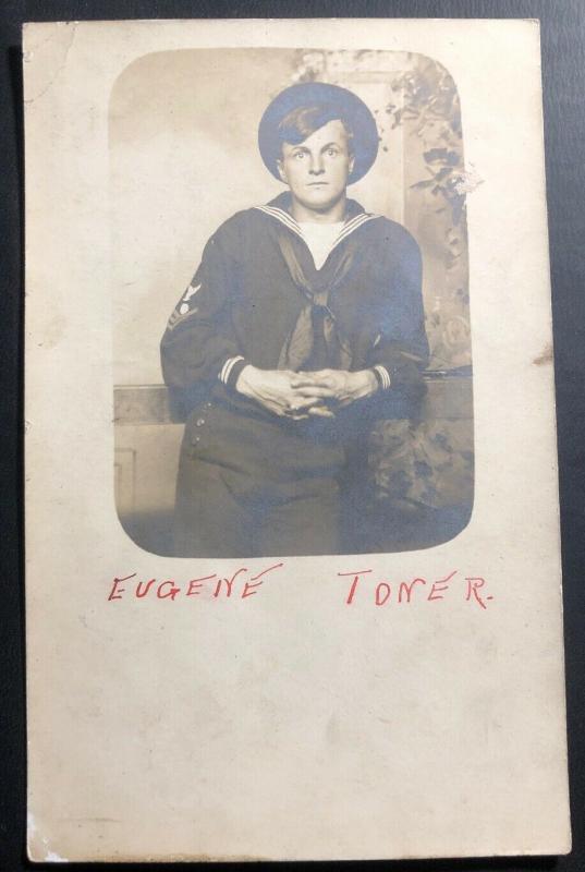 Mint USA Photo Postcard RPPC US Navy Marines Sailor Eugene Toner