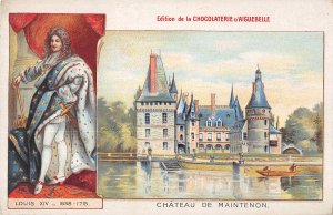 US3206 France Chateau de Maintenon Castle Boat Lake Bateau litho chocolate