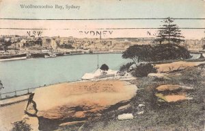 WOOLLOOMOOLOO BAY SYDNEY AUSTRALIA TO ENGLAND STAMP POSTCARD 1909