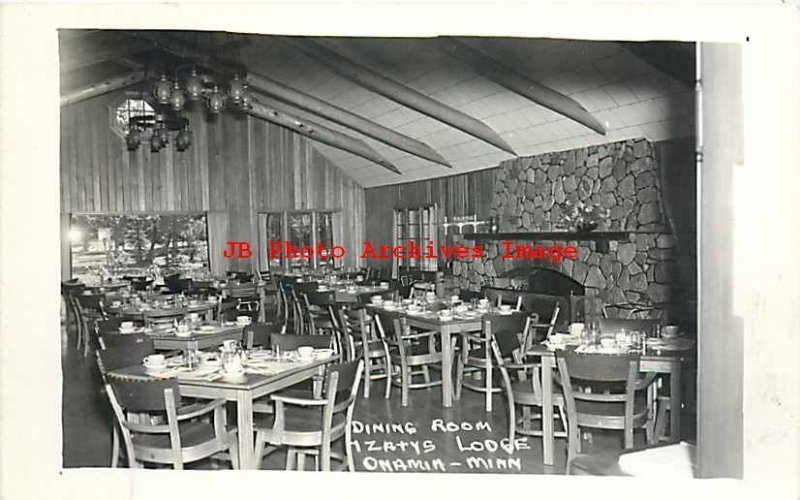 MN, Onamia, Minnesota, RPPC, Izaty's Lodge, Dining Room, Interior View, Photo