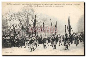 Old Postcard Militaria Paris November 11, 1920 of the Republic fiftieth Fetes...