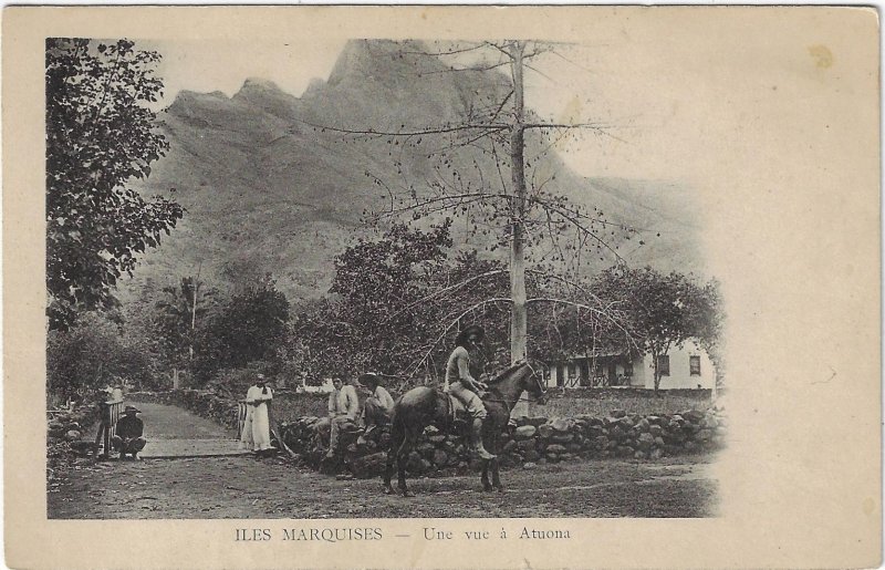 Antique Marquesas Islands South Pacific Atuona Carte Postale Postcard