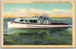 Vtg Santa Catalina California CA Glass Bottom Boat Torqua 1940s View Postcard