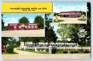 c1954 Phenix City Alabama Vintage Postcard Maywood Travelers Paradise Motel Cafe