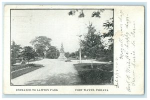 1908 Entrance To Lawton Park, Fort Wayne, Indiana IN Altona Posted Postcard