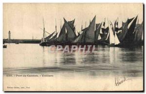 Postcard Old Lighthouse Cannes Harbor Sailing Boats