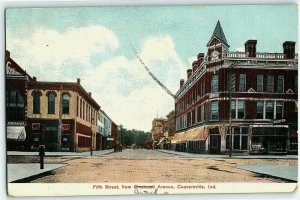 1908 Fifth Street From Cincinnati Avenue Connersville Indiana Postcard In  