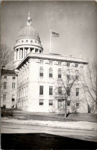 Maine RPPC Augusta ME State Capitol Real Photo Postcard W2