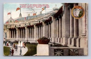 AYP EXPOSITION AGRICULTURAL BLDG SEATTLE WASHINGTON EXPO CANCEL POSTCARD 1909