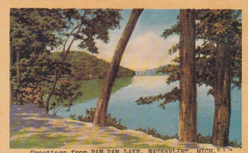 Michigan Greetings From Paw Paw Lake Watervliet Dexter Press