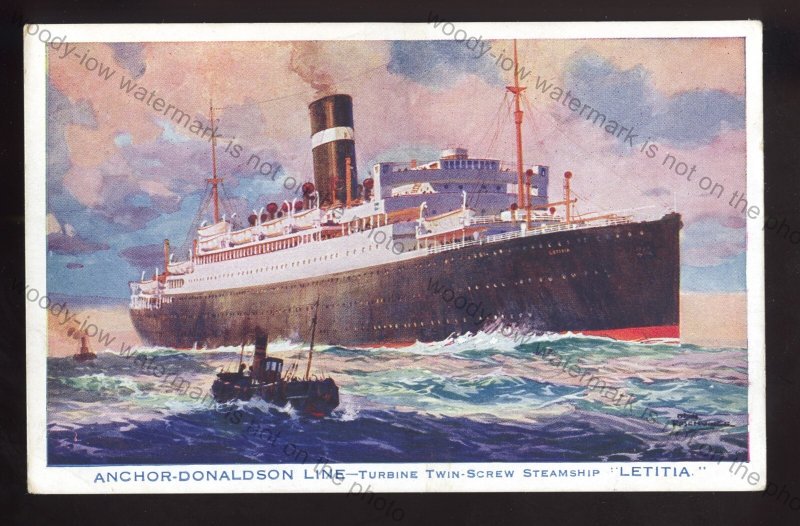 LS4600 - Anchor Donaldson Liner - Letitia - Artist Odin Rosenvinge - postcard