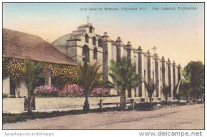 San Gabriel Mission Founded 1771 San Gabriel California Handcolored Albertype