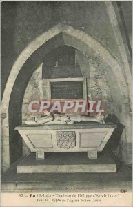 Old Postcard Eu (Inf S) Tomb of Philip of Artois (1397) in the crypt of the C...