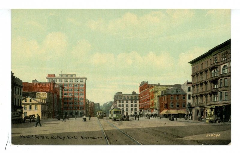 PA - Harrisburg. Market Square Street Scene, Looking North 