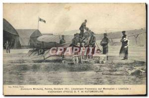 Old Postcard Jet Aviation Military Contest Reims October 1911 Lieutenant Fran...