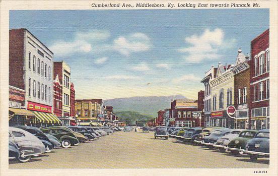 Kentucky Middlesboro Cumberland Avenue Looking East Towards Pinnacle Mountain...