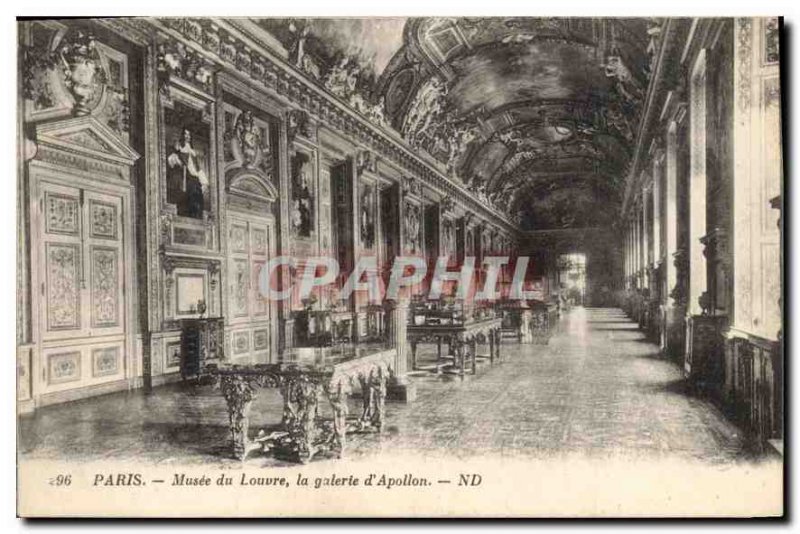 Old Postcard Paris Louvre Museum the Apollo Gallery