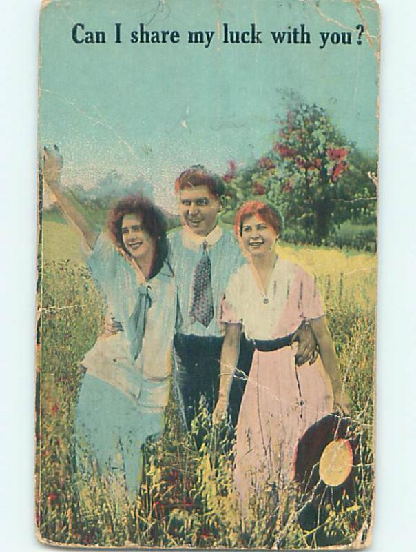 Bent 1913 MAN GETS LUCKY WITH TWO WOMEN - WANTS TO SHARE THE LUCK o7286