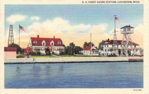 US Coast Guard Station Ludington Michigan linen postcard