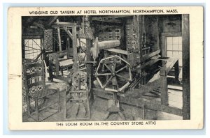 Loom Room Wiggins Old Tavern Hotel Northampton MA Massachusetts Postcard (CN15)