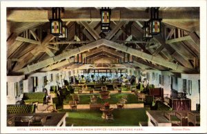 Postcard Grand Canyon Hotel Lounge from Office Yellowstone National Park Wyoming