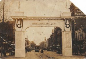 H91/ Marion Ohio Non-Postcard Photo War Memorial Arch c1910 145