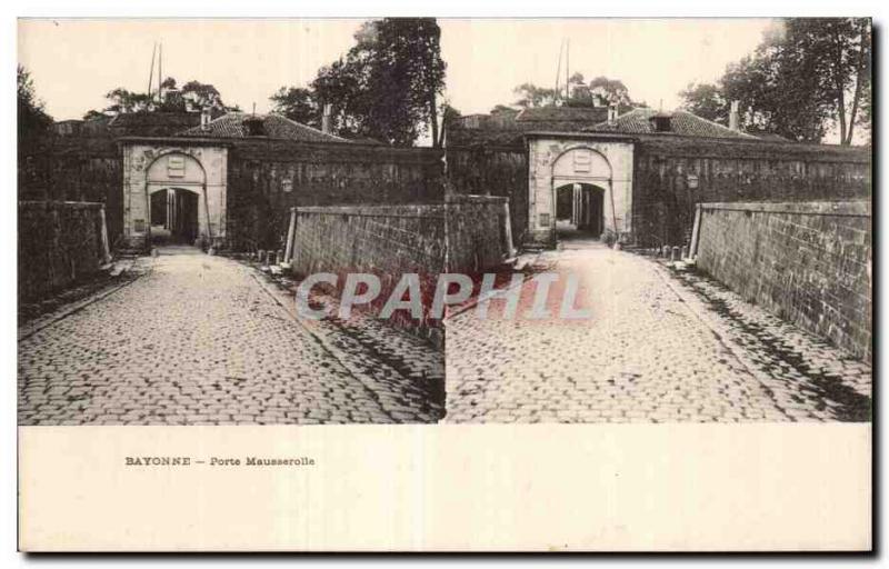 Stereoscopic Card - Bayonne - Gate Mauserolle - Old Postcard