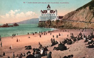 Vintage Postcard 1909 Cliff House & Beach San Francisco California Edw. Mitchell