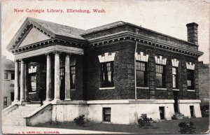 New Carnegie Library Ellensburg Washington Vintage Postcard C125