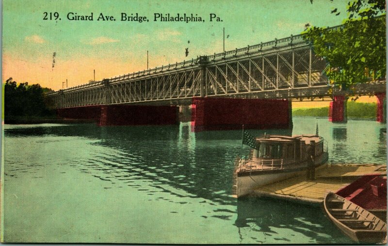 Girard Avenue Bridge Philadelphia Pennsylvania PA 1914 DB Postcard