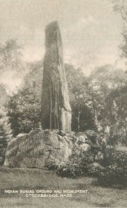 Massachusetts Indian Burial Monument Collotype  Postcard 22-9271