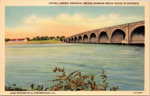 Vachel Lindsay Memorial Bridge Lake Springfield Springfield IL Postcard PC120