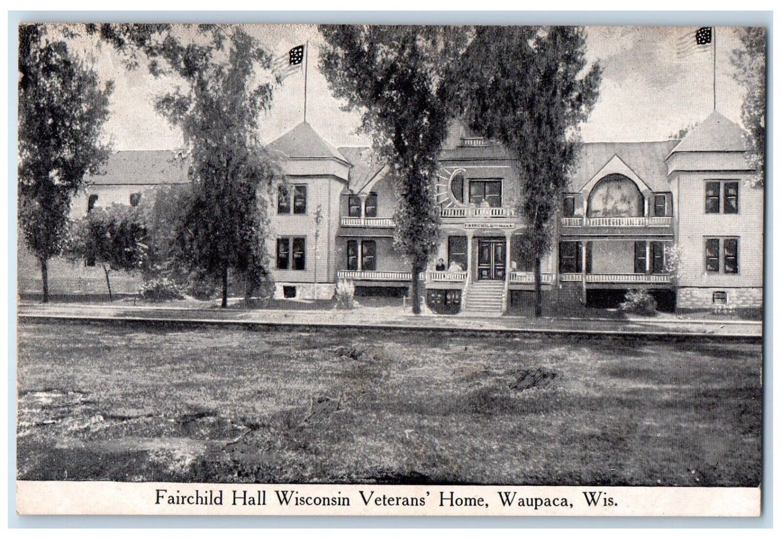 c1910's Fairchild Hall Wisconsin Veterans Home Waupaca WI Antique