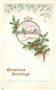 Vintage Postcard 1910's Christmas Greetings And Every Good Wish for The Season