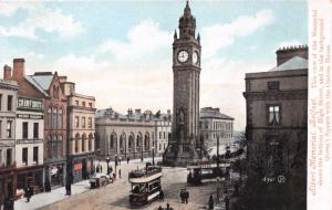 BELFAST IRELAND UK~ALBERT MEMORIAL~HIGH STREET~QUEEN SQ~LOT OF 2 POSTCARDS 1910s