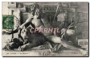 Lyon Old Postcard The Rhone Neptune Lion