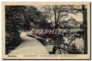 Germany Wiesbaden Old Postcard Cure Room Garden View